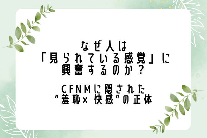 なぜ人は「見られている感覚」に興奮するのか？ ― CFNMに隠された“羞恥×快感”の正体 ―