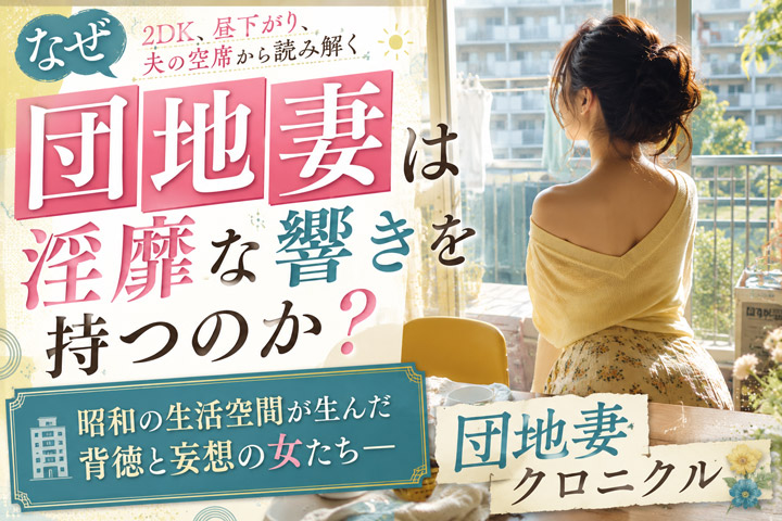 なぜ団地妻は淫靡な響きを持つのか？ 2DK、昼下がり、夫の空席から読み解く【団地妻クロニクル】